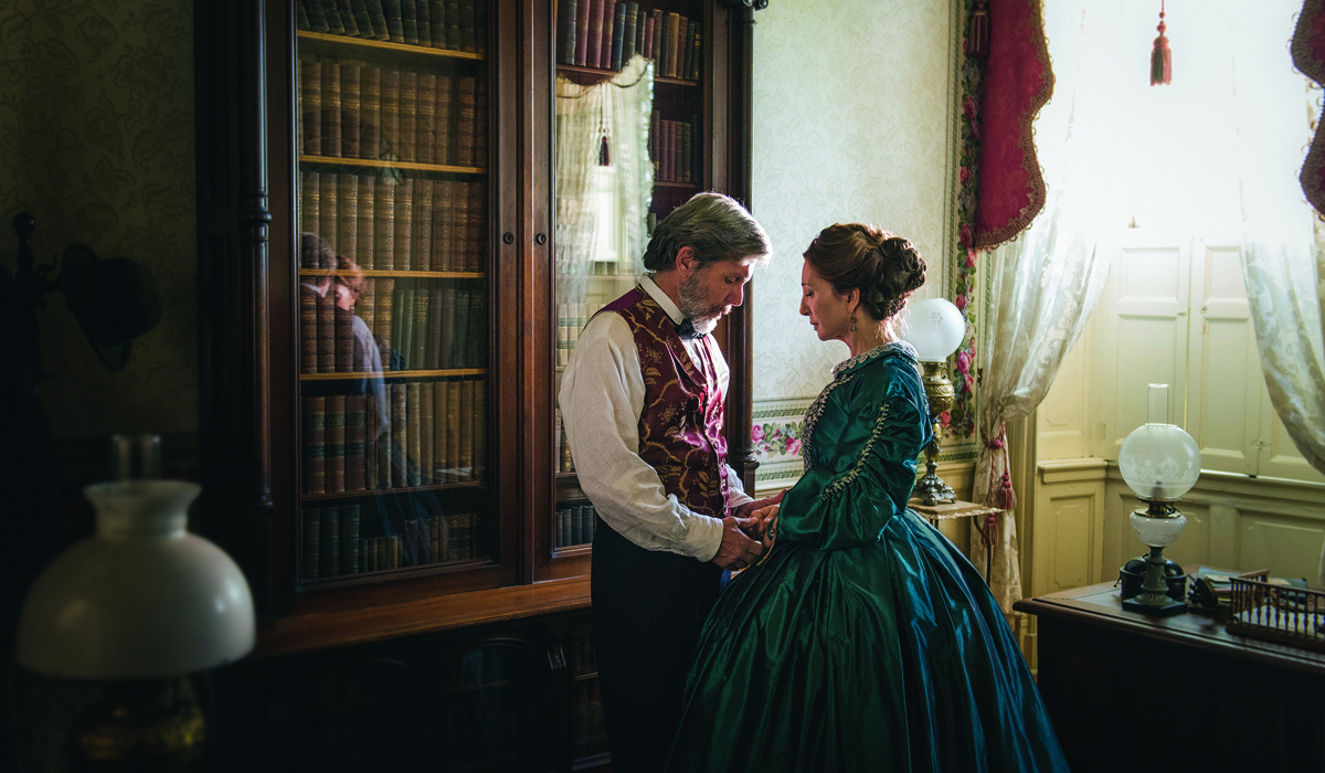 Jane Green, played by actress Donna Murphy, and James Green Sr., played by Gary Cole, act out a scene in Mercy Street. “It was such a luxury,” Murphy says, “to have Anya there, knowing she was watching. It allowed me to be in the moment.” (Photo by Photo by Antony Platt/PBS)